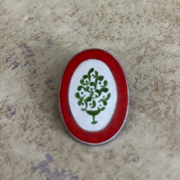 Vintage Enamel on Copper Pin Tree of Life - Picture 1 of 4